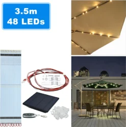 EINFEBEN 3.5m Sonnenschirm Mit LED Solar Marktschirm Mit Handkurbel UV40+ Outdoor-Schirm Terrassen,Grau -Grünwelt Exporteren Garten-Winkel 9ee9134e84c57ada7aea77aed3ef0ad1 1