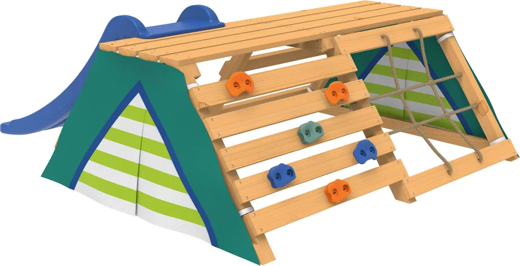 Kidland® Spieltipi Mit Rutsche | Holz | Klettergerüst | Kletterwand 2 Kidland® Spieltipi Mit Rutsche | Holz | Klettergerüst | Kletterwand – Bild 2