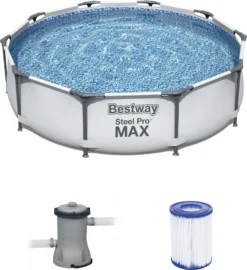 Bestway 56408 Rund Aufstellpool Stahl Pro Max 305x76 CmGestalten: Rund, Maße: 3 - 3,99 M, Filterpumpe: 58381 -Grünwelt Exporteren Garten-Winkel 9f5099a1cc0c6fe8439e219ec4fc0f52