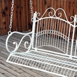 Outsunny Hängebank Schaukel Bank Gartenschaukel Mit Ketten, Metall, Weiß, 118x58x57cm -Grünwelt Exporteren Garten-Winkel 9f57fe3c4769b31ad0dd9282ec3b7e8e