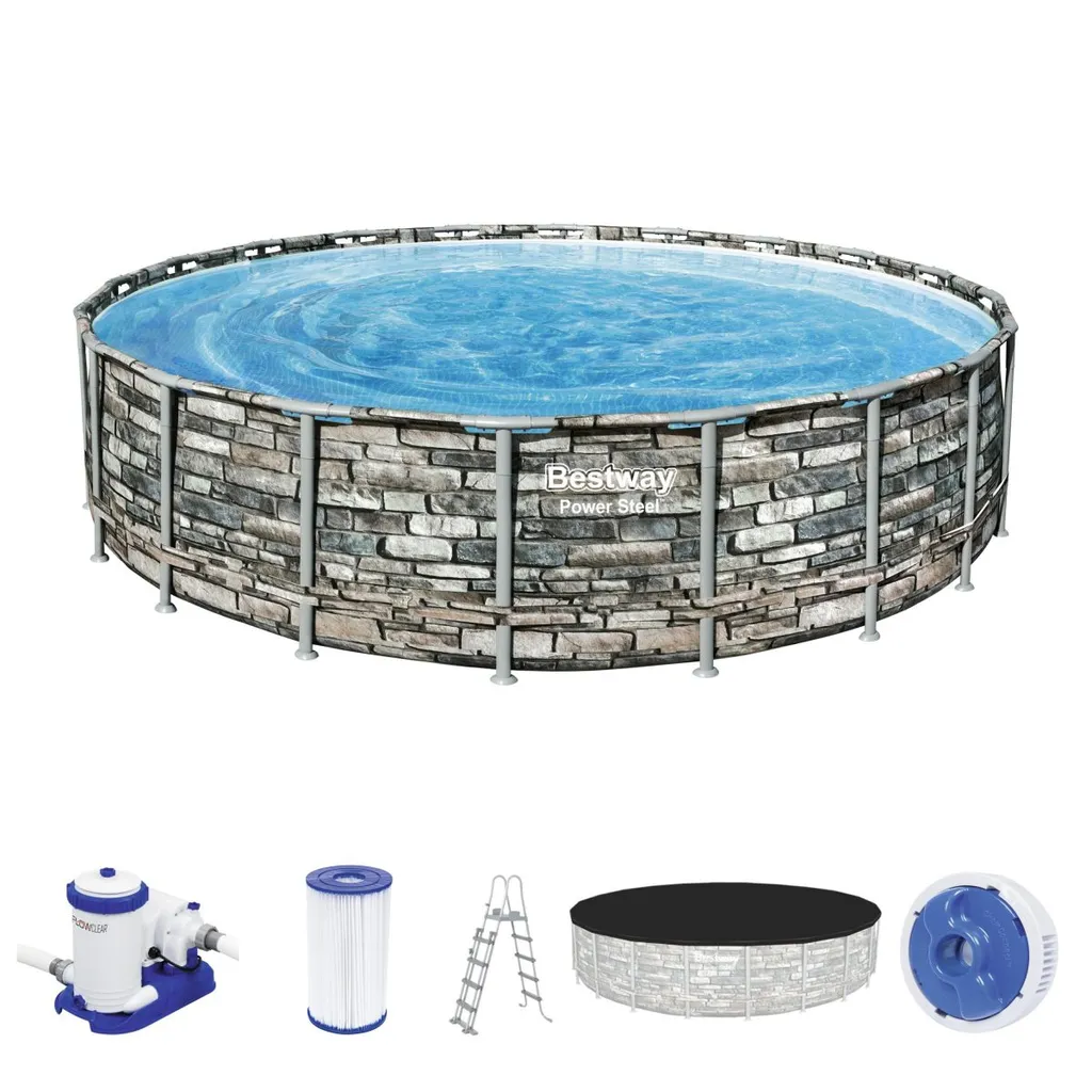 Bestway Power Steel™ Frame Pool Komplett-Set, Rund, 610x132cm, 56883 3 Bestway Power Steel™ Frame Pool Komplett-Set, Rund, 610x132cm, 56883 – Bild 3