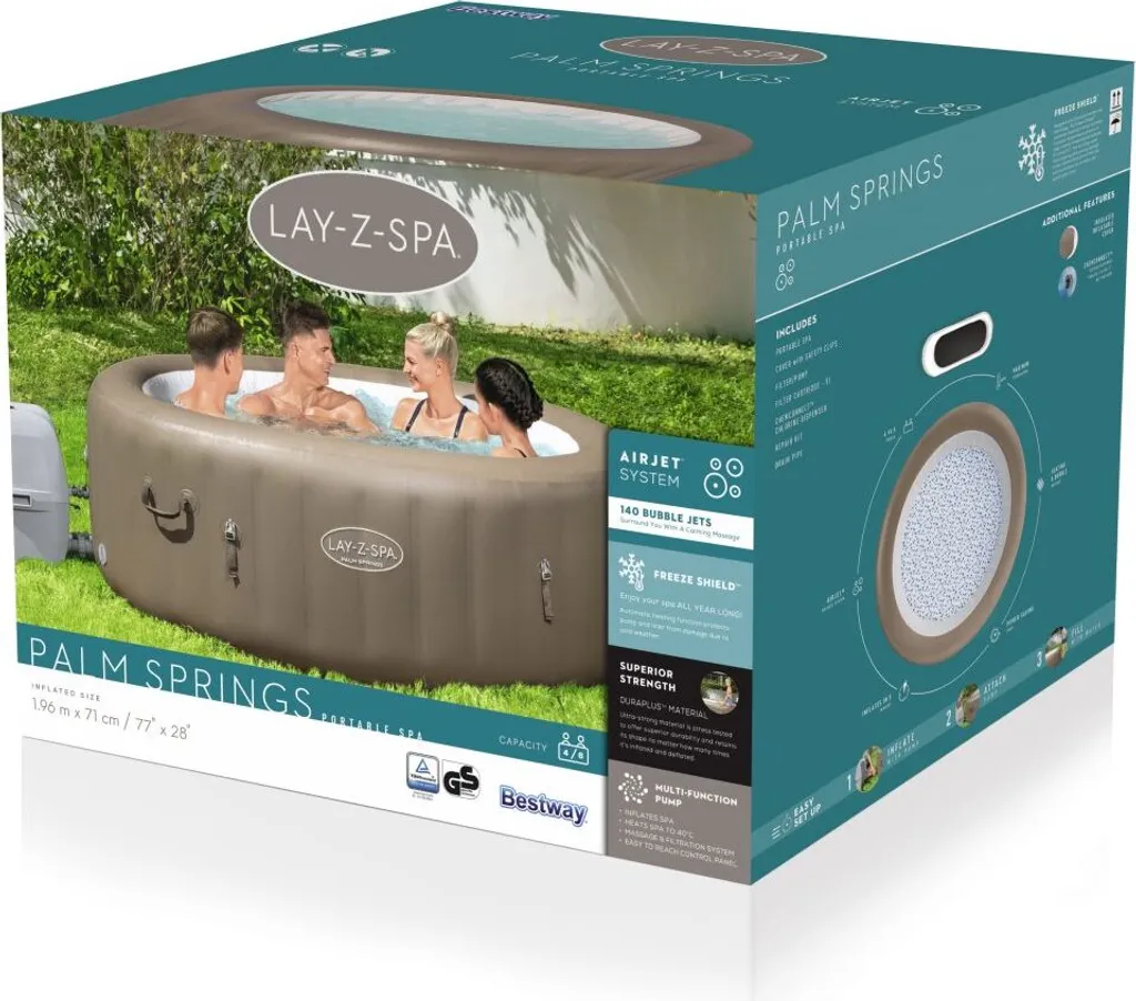 Bestway LAY-Z-SPA® Whirlpool Palm Springs AirJet™ Rund, 196x71cm 60017 11 Bestway LAY-Z-SPA® Whirlpool Palm Springs AirJet™ Rund, 196x71cm 60017 – Bild 11