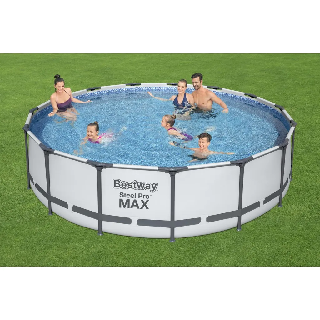 Bestway Frame Pool “Steel Pro™” Set 457x107 Cm - Rund - 14.970 L; 56488 2 Bestway Frame Pool “Steel Pro™” Set 457x107 Cm - Rund - 14.970 L; 56488 – Bild 2