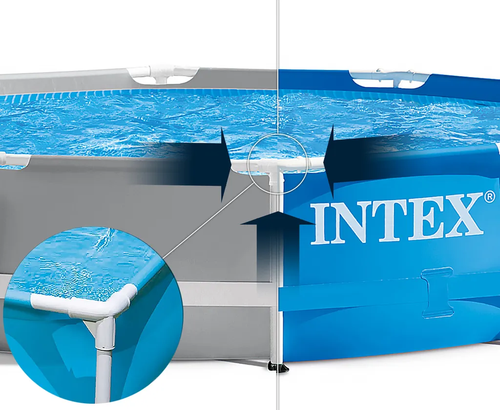 Intex Greywood Prism Frame 457x122 Cm Schwimmbecken 26742 Komplett-Set Mit Pumpe, Unterlegeplane, Abdeckplane Und Leiter Sowie Extra-Zubehör Wie: Luftmatratze Und Strandball 6 Intex Greywood Prism Frame 457x122 Cm Schwimmbecken 26742 Komplett-Set Mit Pumpe, Unterlegeplane, Abdeckplane Und Leiter Sowie Extra-Zubehör Wie: Luftmatratze Und Strandball – Bild 6