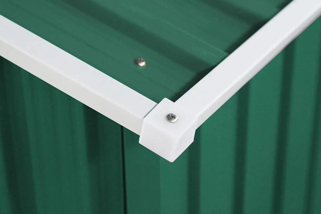 COSTWAY Metall Gerätehaus Inkl. Metallfundament 213x127x185cm Gartenhaus Geräteschuppen Garten Schuppen Dunkelgrün 5 COSTWAY Metall Gerätehaus Inkl. Metallfundament 213x127x185cm Gartenhaus Geräteschuppen Garten Schuppen Dunkelgrün – Bild 5