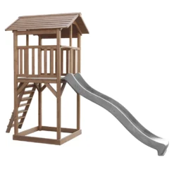 AXI Beach Tower Spielturm Aus Holz In Braun | Spielhaus Für Kinder Mit Grauer Rutsche Und Sandkasten | Stelzenhaus Für Den Garten -Grünwelt Exporteren Garten-Winkel a0e4d3e1a339d573daf461e57030d8a9