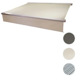 Elektrische Kassetten-Markise H124, Vollkassette, 4x3m Ausfahrbarer Volant Polyester Creme -Grünwelt Exporteren Garten-Winkel a118787caa2c31e7fd269e82f128fa7e