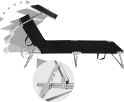 Tectake Gartenliege 4-stufig - Schwarz -Grünwelt Exporteren Garten-Winkel a1397fc43d818a8f21f261def7be8c6a