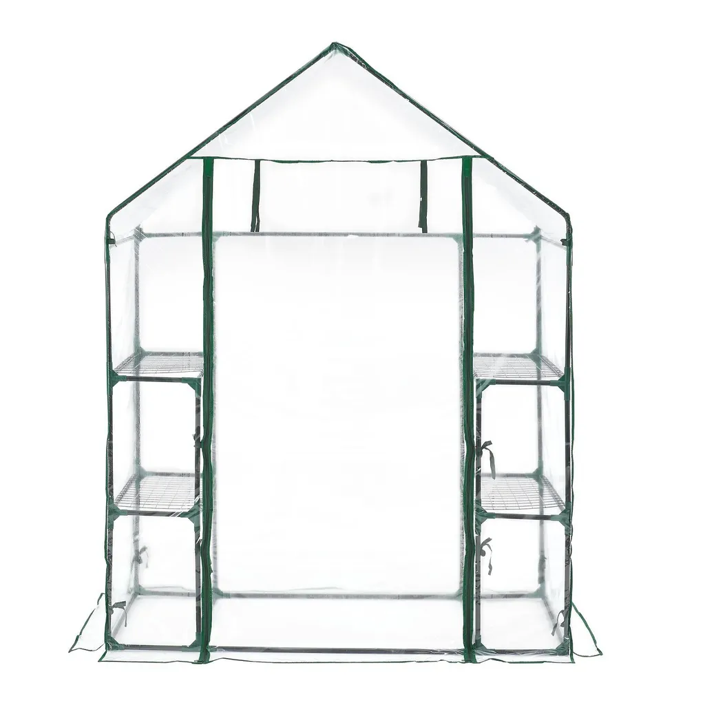 Juskys Foliengewächshaus 1 M² Aufrollbare Tür - Gewächshaus Für Tomaten - Stabiles Balkon Treibhaus Mit 4 Ebenen, Großem Eingang, PVC-Abdeckung 6 Juskys Foliengewächshaus 1 M² Aufrollbare Tür - Gewächshaus Für Tomaten - Stabiles Balkon Treibhaus Mit 4 Ebenen, Großem Eingang, PVC-Abdeckung – Bild 6