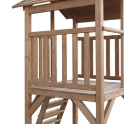 AXI Beach Tower Spielturm Aus Holz In Braun | Spielhaus Für Kinder Mit Grauer Rutsche Und Sandkasten | Stelzenhaus Für Den Garten -Grünwelt Exporteren Garten-Winkel a1bc46872eff85aaeb4d54a555762fc4