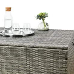Juskys Polyrattan Auflagenbox Ikaria 950 L – Deckel Mit Hubautomatik & Innenplane – Garten Kissenbox Für Balkon & Terrasse – Gartenbox Grau-meliert -Grünwelt Exporteren Garten-Winkel a2f295b5d27f3ead0e49e2d2be94c764