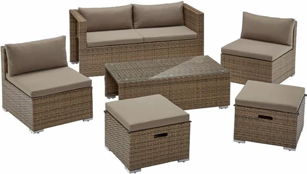 Merxx Gartenlounge Vigo Stahl, Kunststoffgeflecht Natur 11 Merxx Gartenlounge Vigo Stahl, Kunststoffgeflecht Natur – Bild 11