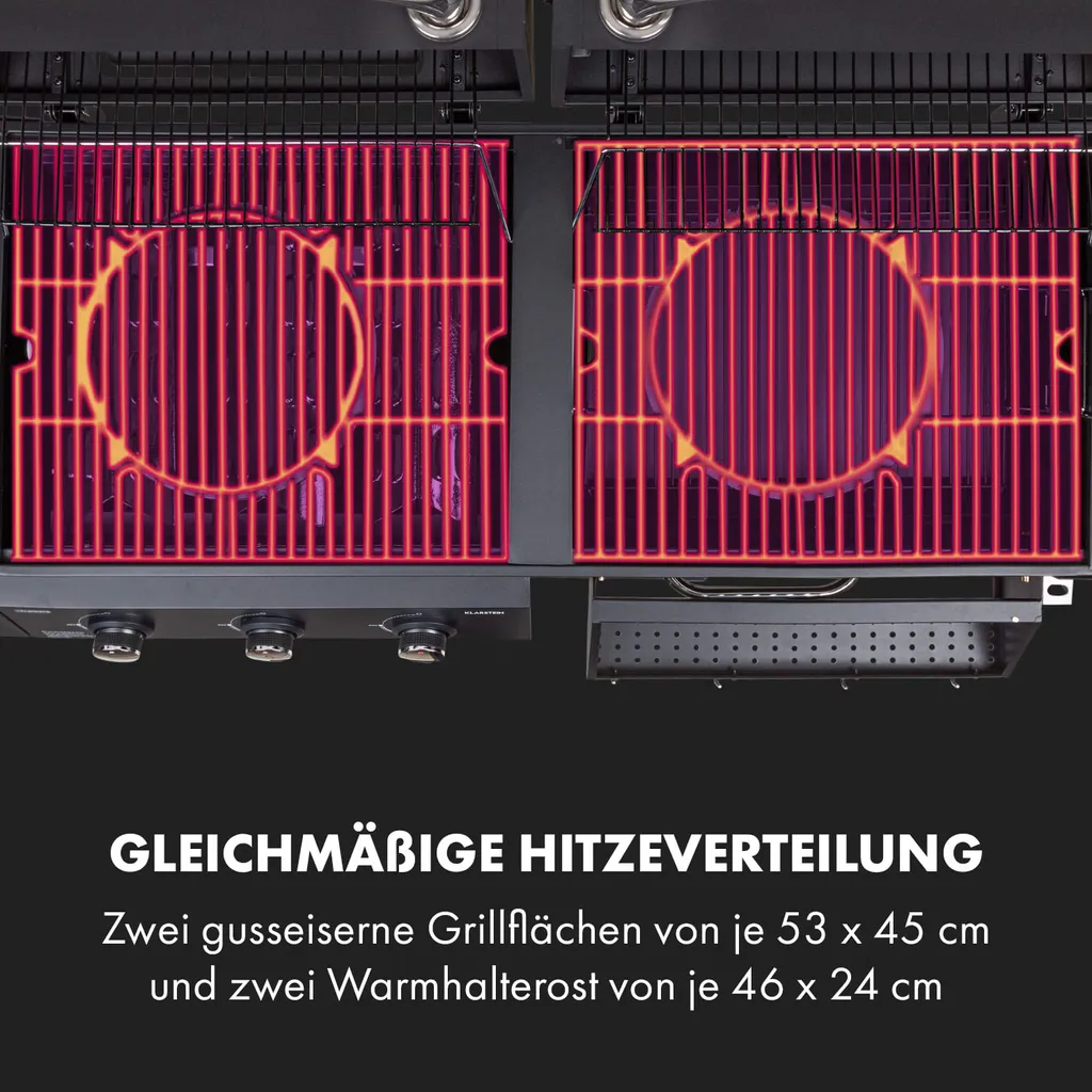 Klarstein Gasgrill Mit Smoker, Gasgrill Mit 4 Brenner, 13,5kW Edelstahl-Gasgrill, BBQ Gasgrill Für Balkon & Garten, Grill Für Gas & Kohle, Gasgrills Mit 4 Brenner & Thermometer 1 Klarstein Gasgrill Mit Smoker, Gasgrill Mit 4 Brenner, 13,5kW Edelstahl-Gasgrill, BBQ Gasgrill Für Balkon & Garten, Grill Für Gas & Kohle, Gasgrills Mit 4 Brenner & Thermometer