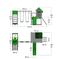 FATMOOSE Spielturm Klettergerüst JazzyJungle Mit Schaukel SurfSwing & Rutsche, Spielhaus Mit Sandkasten, Leiter & Spiel-Zubehör - Rot -Grünwelt Exporteren Garten-Winkel a3b26f210182eac9bab5777f444a795b