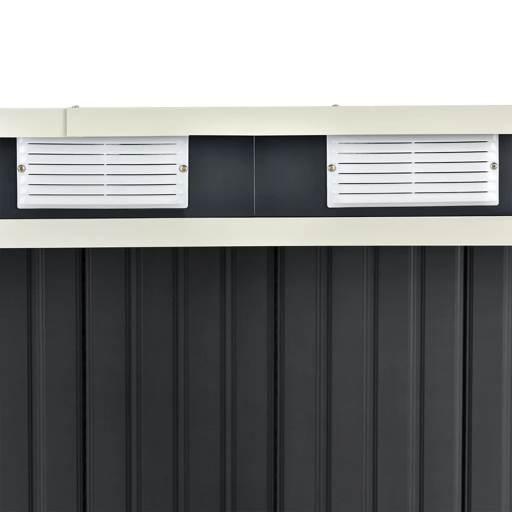 Juskys Metall Gerätehaus M Mit Pultdach, Schiebetür & Fundament - 4m³ - 213×130×173 Cm - Anthrazit - Geräteschuppen Gartenhaus Garten Schuppen 9 Juskys Metall Gerätehaus M Mit Pultdach, Schiebetür & Fundament - 4m³ - 213×130×173 Cm - Anthrazit - Geräteschuppen Gartenhaus Garten Schuppen – Bild 9