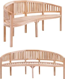 VidaXL Bananenbank 200 Cm Massivholz Teak