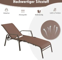 COSTWAY 2er Set Klappbare Sonnenliege, Liegestuhl Mit 5-Positionen Verstellbarer Rückenlehne, Bis 150 Kg Belastbar, 192 X 52 X 36 Cm, Gartenliege Für Pool, Garten Und Balkon -Grünwelt Exporteren Garten-Winkel a63b069b32375954620c8cfa8d2dd131