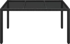 VIDAXL Gartentisch Mit Glasplatte Schwarz 150x90x75 Cm Poly Rattan 9 VIDAXL Gartentisch Mit Glasplatte Schwarz 150x90x75 Cm Poly Rattan -Grünwelt Exporteren Garten-Winkel a65920a4f4c1e67ad65ea88cfcba4279