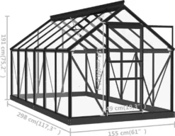 VidaXL Glas Gewächshaus Anthrazit 155x298x191 Cm Aluminium -Grünwelt Exporteren Garten-Winkel a65cd313570c0e5d5035dd6409e16ef0