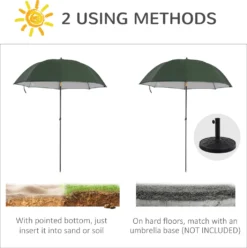 Outsunny Sonnenschirm Strand 2,2 M Angelschirm Mit Seitenwand Strandschirm Schirmzelt Angelzelt Sonnenschutz Polyester Grün -Grünwelt Exporteren Garten-Winkel a78ce12644729ab71d43f8f7bcc29427