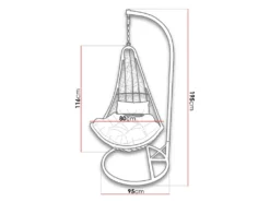 Mirjan24 Hängesessel Boho, Stilvoll Hängestuhl, Gartensessel Mit Stahlskelett, Hängekorb, Kokon (Farbe: Grau, Kissen: Grau) -Grünwelt Exporteren Garten-Winkel a79bb2ee7df0e9cbb6ae56edccaa8d42