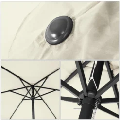 Kingsleeve Sonnenschirm 330 Cm Mit Kurbel Knickbar Wasserfest Alu Groß Rund Balkon Terrasse Garten Balkonschirm Kurbelschirm Marktschirm, Farbe:beige -Grünwelt Exporteren Garten-Winkel a7d1083a8b6aa5b87f6e8ef5ffd6715c