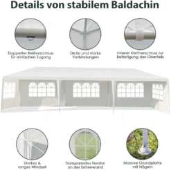 COSTWAY 3x9m Gartenpavillon Partyzelt Mit 5 Abnehmbaren Seitenwände Bierzelt UV Schutz Gartenzelt Faltpavillon Weiß -Grünwelt Exporteren Garten-Winkel a871de0a6768de53ce2ca933ceceb6cb