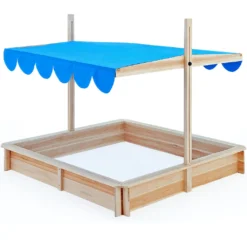 Spielwerk Sandkasten Midi Mit Dach Höhenverstellbar Neigbar 120x120cm Sandkiste Holz Natur UV 50+ Sonnenschutz Abdeckung Sandbox Sandspielzeug Kinder -Grünwelt Exporteren Garten-Winkel a8d62b1627e1a93737ad7f66e1f0fd0b