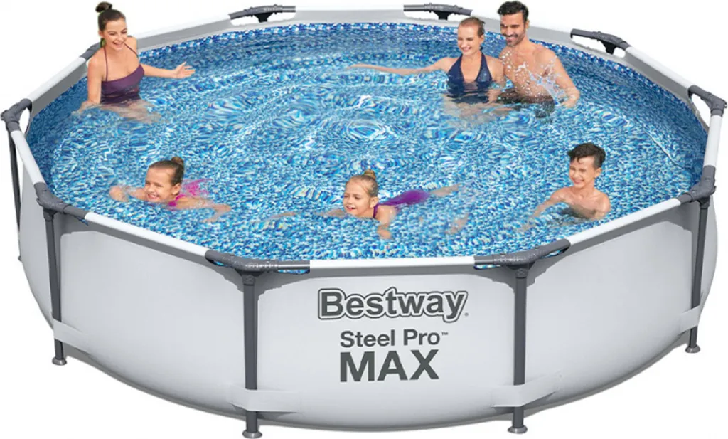 Bestway® Steel Pro MAX™ Frame Pool Ohne Pumpe Ø 305 X 76 Cm, Lichtgrau, Rund 17 Bestway® Steel Pro MAX™ Frame Pool Ohne Pumpe Ø 305 X 76 Cm, Lichtgrau, Rund – Bild 17