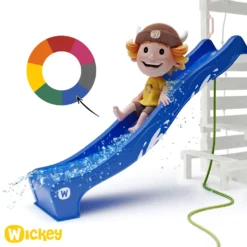 WICKEY Spielturm Klettergerüst MultiFlyer Holzdach Mit Schaukel & Rutsche, Kletterturm Mit Holzdach, Sandkasten, Leiter & Spiel-Zubehör - Blau -Grünwelt Exporteren Garten-Winkel a9b8b5a622bd8c76c454f5d20ddf68bd 1