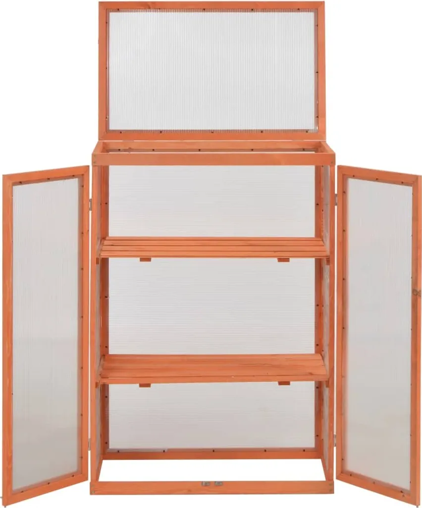 VidaXL Gewächshaus Holz 75x47x109 Cm 4 VidaXL Gewächshaus Holz 75x47x109 Cm – Bild 4