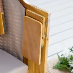 Outsunny Strandkorb 3-Sitzer Sonnenliege Mit Dach 2 Klapptischen Fußstütze Chaiselongue 5-stufige Rückenlehne XXL Polyrattan Natur 150 X 79 X 160 Cm -Grünwelt Exporteren Garten-Winkel aa4761d103792672e16d50f3fc0c85ce