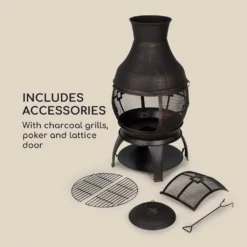 Titus Gartenkamin Gusseisen 360° FireView Rostfrei Sicherer Stand -Grünwelt Exporteren Garten-Winkel aade54d7d74ee517220d1c54ebe14b6c