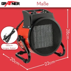 Grafner® Elektroheizer Heizlüfter Bauheizer 3000 Watt Heizstrahler EH10934 -Grünwelt Exporteren Garten-Winkel ab6d940326e76a8bf262005a90b337bd