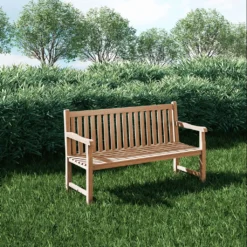 KMH®TEAK Gartenbank 3-Sitzer *Classic* B 150 X H 92,5 X T 52 Cm, Teakholz -Grünwelt Exporteren Garten-Winkel ab96f86c8a58f479ee4128eb653551fc