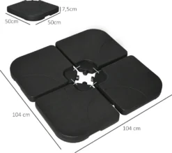 Outsunny Schirmgewicht 4er-Set, Ampelschirmständer Mit 60 Liter Wasser/ 78 Kg Sand Befüllbar, Marktschirmständer, Schirmständer Für Ampelschirm, Schwarz 9 Outsunny Schirmgewicht 4er-Set, Ampelschirmständer Mit 60 Liter Wasser/ 78 Kg Sand Befüllbar, Marktschirmständer, Schirmständer Für Ampelschirm, Schwarz -Grünwelt Exporteren Garten-Winkel abb0f63f67ad138ac804f69d2406683a
