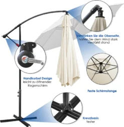 EINFEBEN 3m Sonnenschirm Sonnenschirme Ampelschirm Gartenschirm Terrassen UV40+ Marktschirm,Beige,3m 10 EINFEBEN 3m Sonnenschirm Sonnenschirme Ampelschirm Gartenschirm Terrassen UV40+ Marktschirm,Beige,3m -Grünwelt Exporteren Garten-Winkel abbee639d86fe6574461fef707f574ad