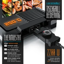 Arendo Tischgrill Elektrisch – XXL Elektrogrill Party Grill - Abnehmbare Platte - Fettauffangschale – Für BBQ, Steaks, Würstchen, Fisch, Gemüse Etc. – Indoor Und Outdoor - BPA-frei 9 Arendo Tischgrill Elektrisch – XXL Elektrogrill Party Grill - Abnehmbare Platte - Fettauffangschale – Für BBQ, Steaks, Würstchen, Fisch, Gemüse Etc. – Indoor Und Outdoor - BPA-frei -Grünwelt Exporteren Garten-Winkel ad2c51d11327413551da3af7c715f5e3