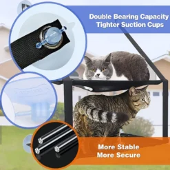 Katzen-Fenstersitz, Katzen-Hängematte, Fenstersitz, Doppelt Für Große Katzen, Platzsparend, Fenstermontage, Langlebig, Sicherheitskatzen-Sitzstange Mit 6 Saugnäpfen, Geeignet Für Große Und Kleine Katzen,Grau,doppellagig -Grünwelt Exporteren Garten-Winkel ad5b5160b5ed2166ec6828593c6740c8