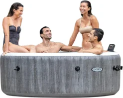 Intex Pool PureSPA 28440 Bubble 'Greywood Deluxe' Rund, 196/145cm Durchmesser (außen/innen) -Grünwelt Exporteren Garten-Winkel ad639c441556d4c91431b4971dc0051a