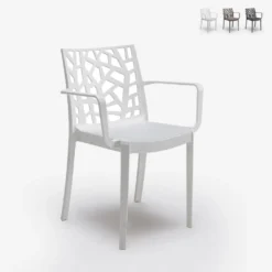 Gartenbarstuhl Mit Modernen Armlehnen Matrix Armchair BICAFarbe: Weiß, Höhe (cm): 82, Breite (cm): 58, Tiefe (cm): 55, Zusammensetzung: POLYPROPYLENE, Modelle: MATRIX ARMCHAIR, Länge (cm): 55