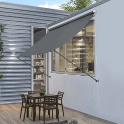 Standmarkise HLO-PX21 Mit Seitenzugkette Grau 150 X 120 Cm