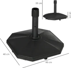 Outsunny Sonnenschirmständer 22 Kg Sonnenschirmfuß Für Mastdurchmesser Ø 32/34/38 Mm, Schirmständer Für Garten, Balkon, Zementfüllung, Schwarz 46 X 46 X 39 Cm -Grünwelt Exporteren Garten-Winkel ae868ce75d09d38cd8290fde6f5747ad