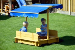 Dobar Sandkasten Mit Schwenkbarem Dach, Sitzbänke, Bodenplane, Verschließbare Sandkiste Aus Holz Für Kinder, 120 X 120 X 120 Cm, Hellbraun -Grünwelt Exporteren Garten-Winkel aec6f612bf544ae5ab2aa1b4371e7a2c