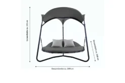 LECO Doppelschwingliege, Grau, Stahl/Textilene, 209 X 209 X 205 Cm -Grünwelt Exporteren Garten-Winkel af089d8860befc191c4c345cc9a3a68b
