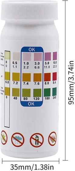 100x Pool Teststreifen 3in1 Chlor Brom PH Wert Alkalität Pooltester Wassertester Poolzubehör -Grünwelt Exporteren Garten-Winkel af88599d542b0401a57091df306d4510