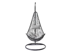 Mirjan24 Hängesessel Boho, Stilvoll Hängestuhl, Gartensessel Mit Stahlskelett, Hängekorb, Kokon (Farbe: Grau, Kissen: Grau) -Grünwelt Exporteren Garten-Winkel afb7349e4b36a646786f89a1daba004d