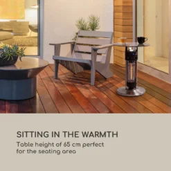 Primal Heat 65 Bistrotisch Karbon-IR-Heizelement 1200W LED 65cm Glas -Grünwelt Exporteren Garten-Winkel b020d56418f234c428ba220c4593c980