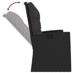 VidaXL Gartenbank Mit Liegefunktion & Kissen Schwarz 173cm Poly Rattan -Grünwelt Exporteren Garten-Winkel b07f9ced3e96bb02a1b51bf7690d550b