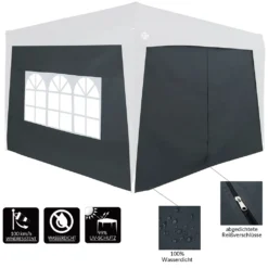 2x Seitenwände Pavillon Capri Faltpavillon Partyzelt Gartenzelt Seitenteile Wand, Farbe:anthrazit -Grünwelt Exporteren Garten-Winkel b189149e35a5cc9868e13a20a8ad64b5